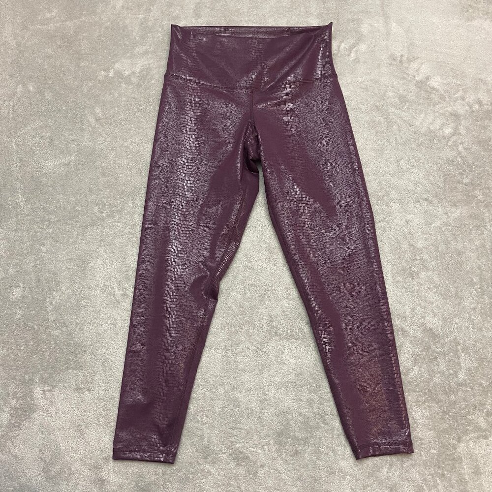 DYI Define Your Inspiration Women Purple Metallic Textured Leggings Large